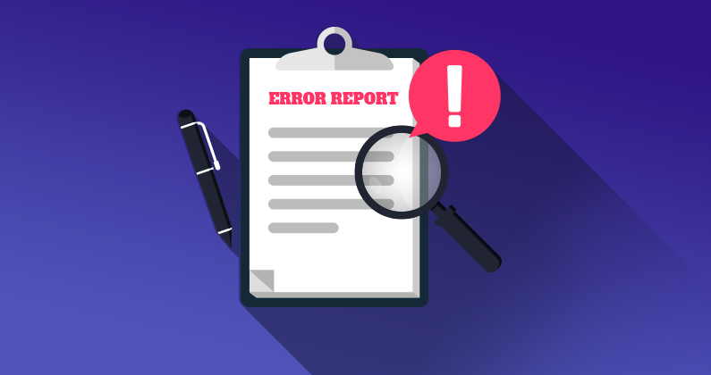 Graphic of a vector report with an error