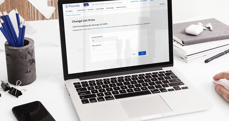 Image of a computer with the Change List Price Screen