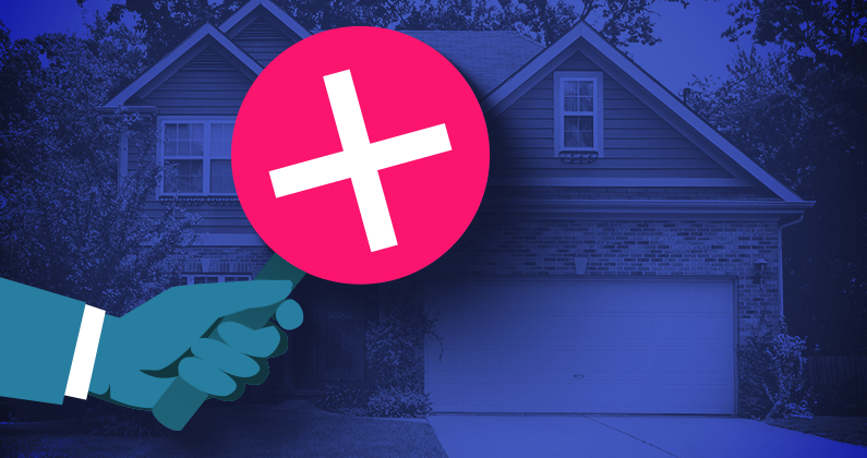 A house with a vector "Exlusion Sign"