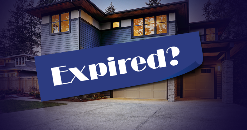 A home with an expired sticker peeling off