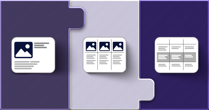 Three vector images of the three CMA types