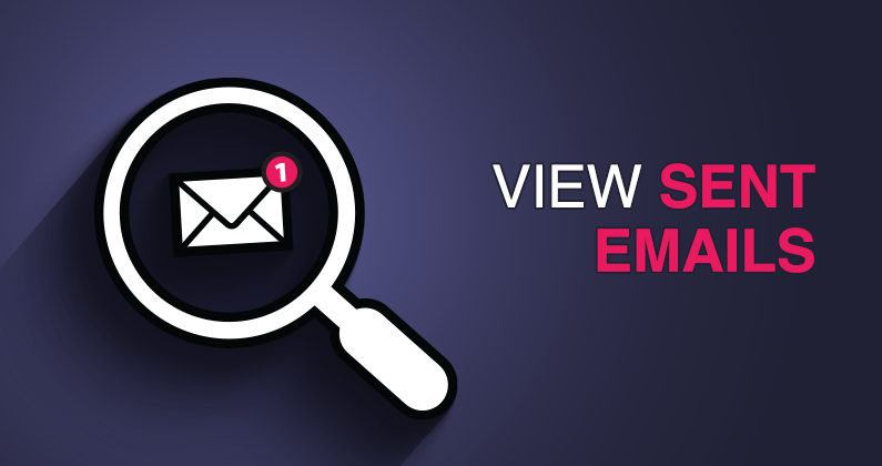 A magnifying glass over an email
