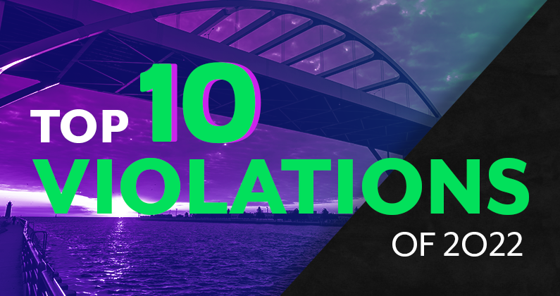 Text "Top 10 violations of 2022"