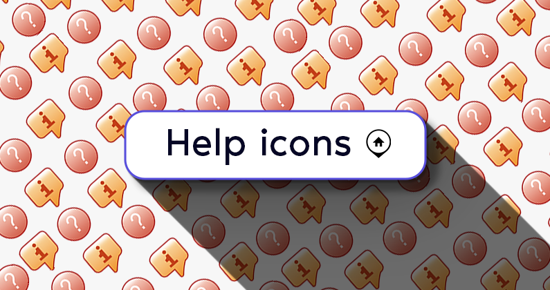 Yellow and red help icons from flexmls