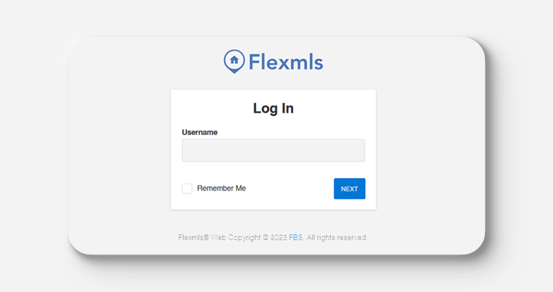 The flexmls log in screen