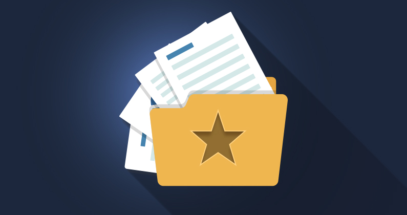 A file folder with a star